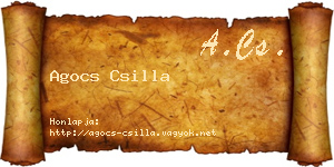 Agocs Csilla névjegykártya