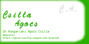 csilla agocs business card